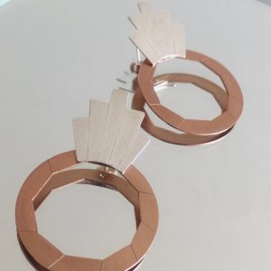 Aretes Zen en plata y oro rosa