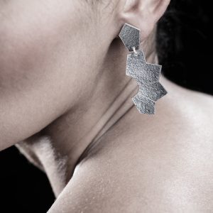 Aretes Abanico Maxi plata