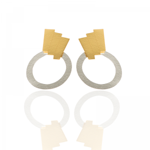 Aretes Escala Maxi oro y plata