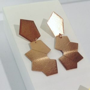 Aretes Abanico Maxi oro rosa