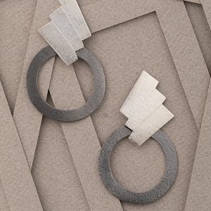 Aretes Escala Maxi plata y negro