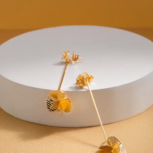 Aretes Hélices largos en oro