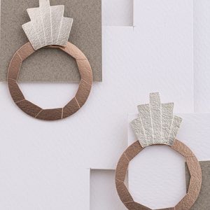 Aretes Zen en plata y oro rosa