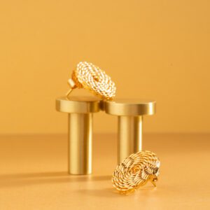 Aretes Tejidos Espiral maxi oro